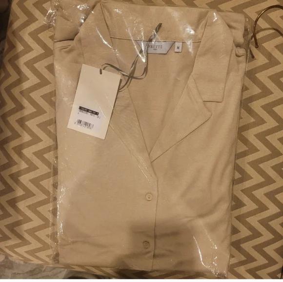 Sold OUT! Frette New w/Tags 2024 Fall/Spring Pajamas Set Beige Retails:$$$$ - Picture 9 of 14